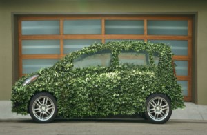 Green Car with Garage