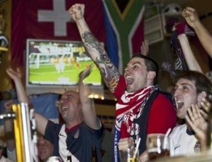 Watching the world cup at pub