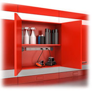 On-Wall Storage cabinet with power strip & single & double Shelf