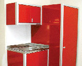 red aluminum cabinet