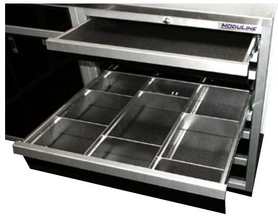 Drawer & Shelf Liners (shown with Aluminum Dividers)