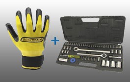 52 Pc Socket set & a Set of Work Gloves