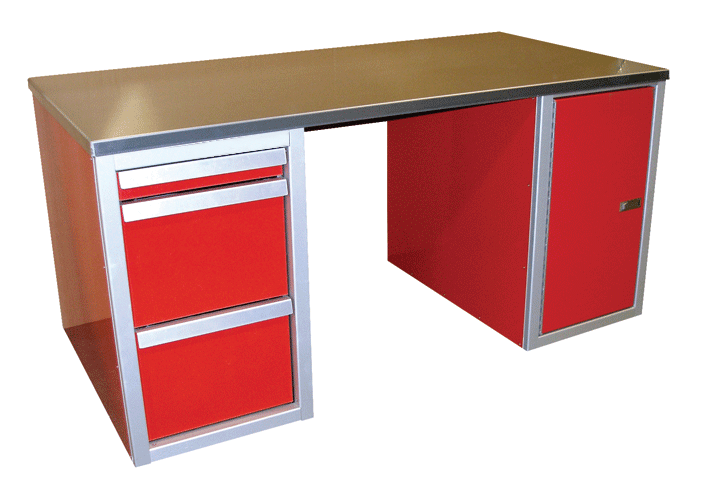 Aluminum Cabinet Desk With Drawers And Cabinets