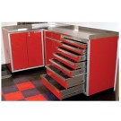 Drawer Unit #362432DU shown with 4" Toe Kick Riser™ & two Base Cabinets
