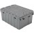 Attached Lid Container Plastic Storage and Distribution Tote with Hinged Lid