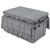 Attached Lid Container Plastic Storage and Distribution Tote with Hinged Lid
